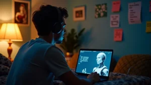 AI-próbainterjú otthon